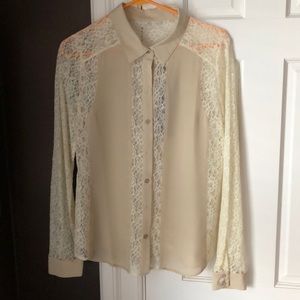 Silk and lace blouse size medium